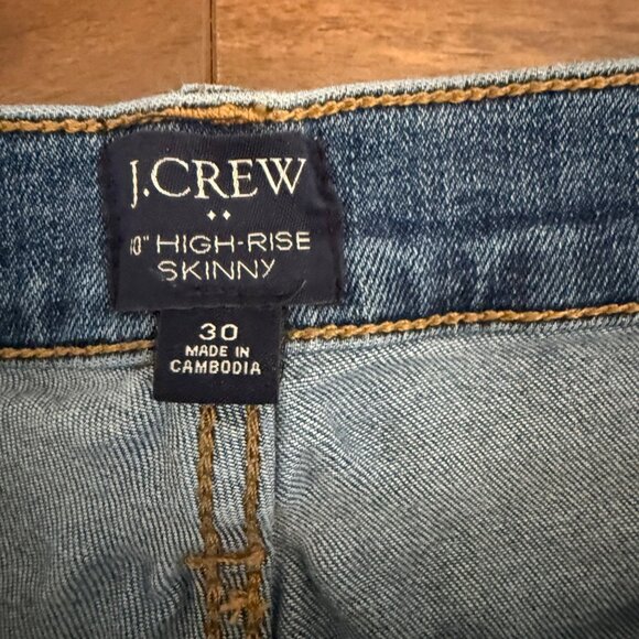 J.Crew Women's 10" High Rise Skinny Button-Fly Ankle Blue Jeans Denim Size 30 - Picture 5 of 10